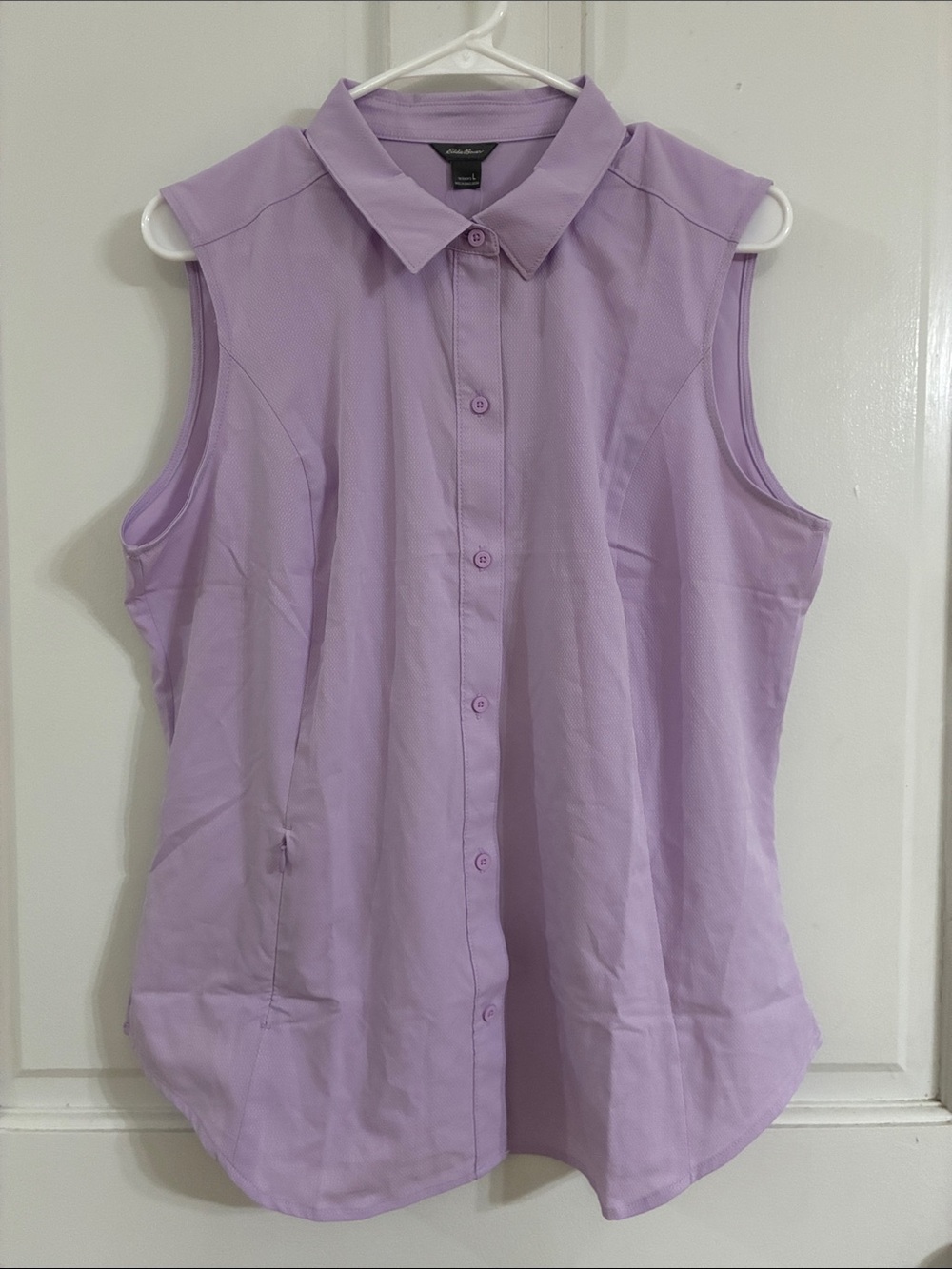 Eddie Bauer Lavender Sleeveless Button-Down Shirt